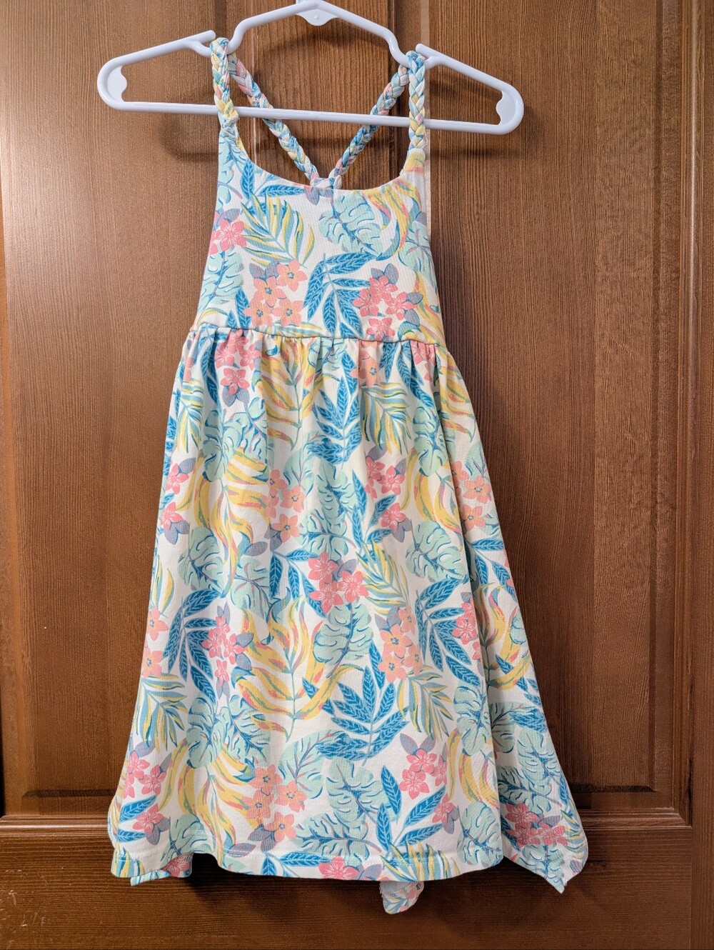 Tommy Bahama Girls Tropical Floral Sundress - Pink, Blue & Yellow